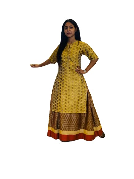 Kurti for Women White and Orange