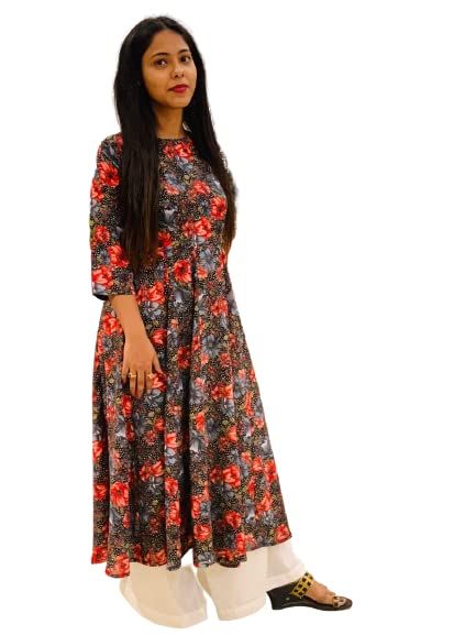 red and Grey Kurti for Women