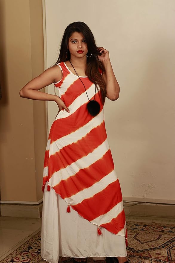 One piece 2 layer gown style dress for women