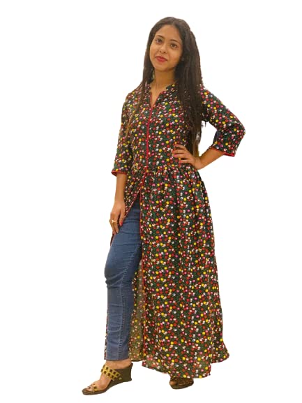 red and Black Kurti for Women