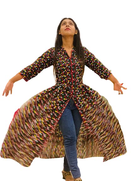 red and Black Kurti for Women