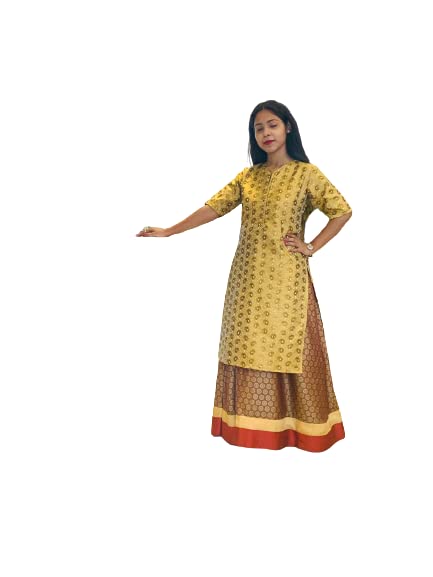 Kurti for Women White and Orange
